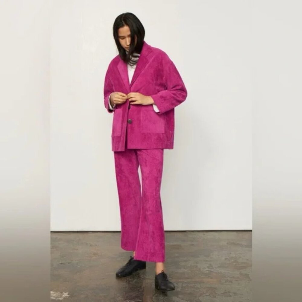 Fatima Jacket in Raspberry Corduroy
